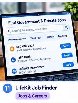 job search tips: Laptop with job search notes