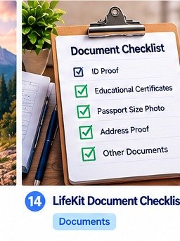 Checklist and documents on a desk