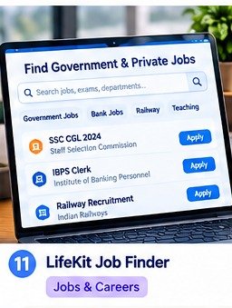Laptop with job search notes